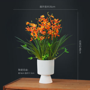 Artificial Butterfly Orchid Large Flower Bouquet Landscape Decoration Living Room Entrance Plastic Flower Home Decor Accessories