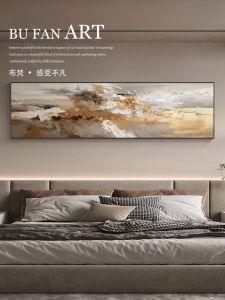 Hand-Painted Abstract Texture Artistic Decorative Oil Painting for Bedroom Room Wall Art Luxury Sensation Hotel Headboard Hanging Artwork