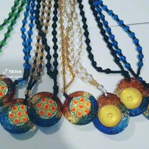 Dây Chuyền Thần Chú Lăng Nghiêm Lục Tự Đại Minh Phong Thủy Hợp Kim Màu Trắng/Hồng/Đen