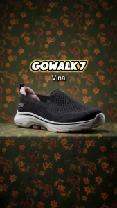 Skechers Women GOwalk 7 Vina Walking Shoes - 125208-BKPK Air-Cooled Goga Mat Kasut Sneaker Casual Perempuan