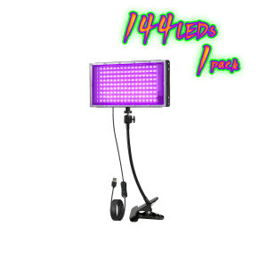 144 LED UV Purple Light Clip Lamp with 360° Rotating Universal Head USB Clamp LED Light Flexible Gooseneck Desk Lamp