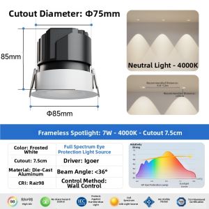 HUIPU ZHAOMING | New Edgeless Antiglare Recessed Ceiling Light