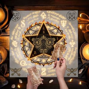 Three Phase Moon Wildflower Double Snake Lotus Tree of Life Altar Cloth Tarot Card Tablecloth Wika Astrology Divination Card Pad