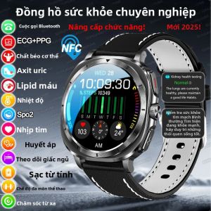 Đồng Hồ Thông Minh ECG 2025 Dành Cho Nam Giới Đánh Giá Rủi Ro Tăng Huyết Áp Theo Dõi Axit Uric & Lipid Nhịp Tim Vòng Đeo Tay Sức Khỏe Cho Người Cao Tuổi