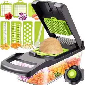 Multifunctional Vegetable Fruit Chopper Cheese Onion Cutter Portable Manual Food Grater with Container Kitchen Gadgets