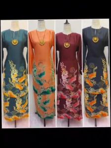 Baju Kurung Pahang Batik Rose #KPB24012 Seta Pura Silk BBStml