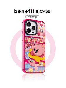 Benefit Cute Battle Kirby 17 Magnetic Phone Case for iPhone 16 pro Max Apple 15 pro Crystal Shield Anti-Fall Colorful Frame 14 Set 12 Glacier Pattern
