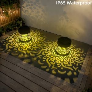 Outdoor Garden Solar Light Waterproof Landscape Light Iron Art Hanging Projection Light For Garden Decoration