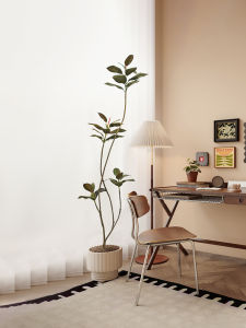 Forest Space Classy Black King Kong Rubber Tree Artificial Green Plant Floor Large Pot Indoor Living Room Decoration Plant Ornaments