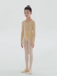 daydance | Girls Ballet Leotards Nude High Stretch Ballet Underwear Child Kids Seamless Gymnastic Dance Leotard Long Sleeve Ballet Bodysuit
