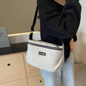 กระเป๋าผ้าอ็อกซ์ฟอร์ดแบบสะพายไหล่ผ้าใบน้ำหนักเบา กระเป๋าสะพายข้างสำหรับผู้หญิง กระเป๋าผ้าใบแบบสะพายข้างสำหรับวัยรุ่น สไตล์ลำลอง กระเป๋าผ้าใบแบบถือได้