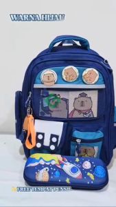 TAS SEKOLAH ANAK TK SD IMPORT TAS PUNGGUNG TAS SEKOLAH PEREMPUAN ANTI AIR FREE GANTUNGAN DAN KOTAK PENSIL