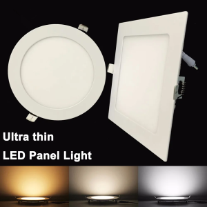 Ultra Thin LED Panel Downlight 3W 6W 9W 12W15W 25W Round/ Square LED Ceiling Recessed Light AC85-265V LED Panel lamps