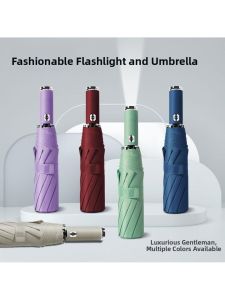 Automatic Strong Sun Protection 10 Ribs LED Lighted Folding Umbrella