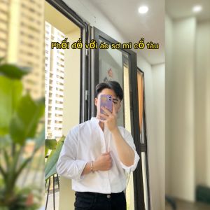 Áo Sơ Mi Nam Dài Tay Cổ Tàu GRAYHOMME OXFORD kẻ sọc cá tính chất vải đũi thoáng mát TB130