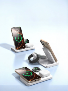 pisen | Apple Compatible Qi Wireless Charger with Multiple Devices Support Fast Charging MagSafe Folding Design 15W