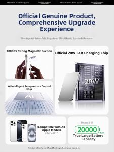 AOLUNDI | Magnetic Magsafe Wireless Fast Charging Large Capacity Power Bank 15000mAh