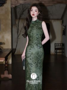 Áo Dài Trung Quốc Phong Cách Retro Không Tay