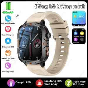 Đồng Hồ Thông Minh LED Ngoài Trời Cấp Quân Sự Tích Hợp GPS SOS Gọi BT Theo Dõi Thể Thao Chống Nước Theo Dõi Sức Khỏe Theo Dõi Thể Dục