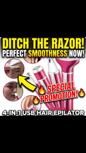[SG Stock] 4-in-1 Electric Shaver & Trimmer | Painless Body Hair Remover for Women & Men | USB Rechargeable Razor | Includes Face Eyebrow Nose & Bikini Heads