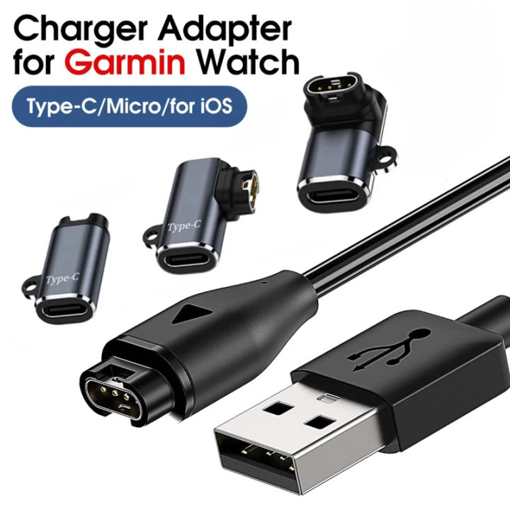Charger Adapter Type C/IOS/Micro Usb for Garmin Fenix 7/7S/7X/6/6S