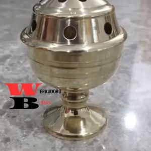 Hiolo Tempat Tungku Ratus Gelas Spa Aromaterapi Dupa Kuningan Antik Murah 13cm