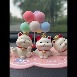 Set 4 Mèo Thần Tài Cute Trang Trí Taplo Xe Hơi Bàn Làm Việc  - Phụ Kiện Decor Ô Tô Phòng Ngủ Bàn Học Ruffo Giá Rẻ