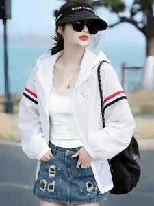 Hooded Lightweight Pretty Waist-Hugging Sun Protection Coat For Petite Women