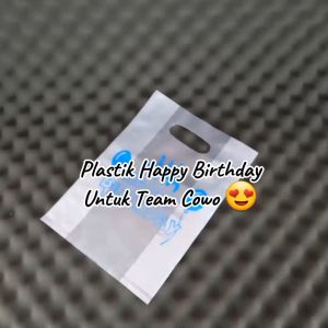 Plastik Ultah 20x30 HAPPY BIRTHDAY PINK isi 50 Tas Bingkisan Snack Ulang Tahun HBD Softhandle Dove