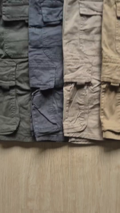 (พร้อมส่ง) NANAZAZA - SH28 คาร์โก้ขาสั้น เนื้อผ้ายืดหยุ่น เอวผูก