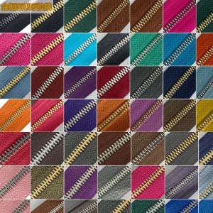 Gold Copper Corn Tooth Two-Way Zipper No. 3 No. 5 DIY Metal Copper Leather Bag Hardware Accessories for Bag Two-Way Zipper