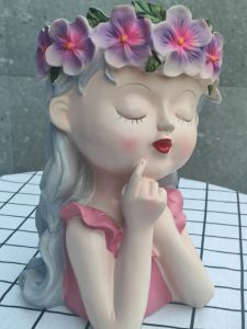 阳台种植花盆仙女树脂庭院花园装饰摆件Balcony planting flower pot fairy meditation resin courtyard garden decoration ornaments/Menanam pasu