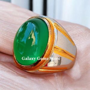 Cincin Batu Green Calsadoni Super Mewah