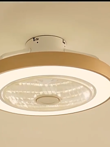 LED Ceiling Fan Light Toilet Fan Round Ceiling Light with Fan Remote Control Adjustable Wind Speed Fan Light Dimmable Quiet Invisible Ceiling Fan Living Room Bedroom