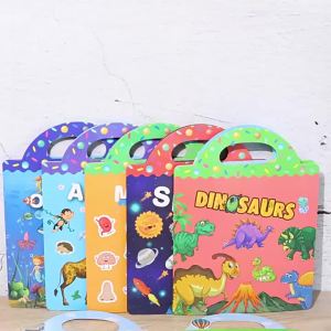 Kids Reusable Sticker Book Multiple Scenarios Cartoon DIY Puzzle Educational Cognition Learning Toys for Child Age 2-4 Gift