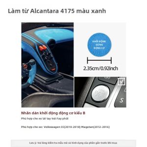 ALCANTARA | Volkswagen CC 2010-2018 Passat B7 Magotan Alcantara Nút Khởi Động Động Cơ Nhãn Dán Nút Dừng Động Cơ Đỏ/Xanh/Đen 3D Sợi Carbon Da Nội Thất Điều Chỉnh Phụ Kiện