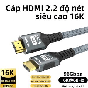 Cáp HDMI 2.2 Tốc Độ Siêu Cao 96Gbps Tương Thích HDMI 16K 30Hz/60Hz 8K 120Hz Cho PS5 3080 eARC HDR Video PC Laptop TV Box