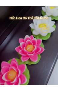 Cặp 2 Nến Hoa Súng TIKIU Trang Trí Tiệc Trang Trí Thờ Phụng Phong Thuỷ Có Thể Thả Nổi Trên Mặt Nước