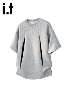 izzue | Retro Deconstructed Split Design Ice Silk Mens T-Shirt