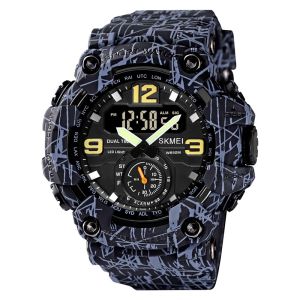 SKMEI Shockproof Digital Men Watch Dual Movement 3 Time Sport Wristwatch Mens Waterproof Electronic Watches montre homme 1637