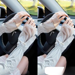 Miiow | Cat Woman Sunscreen Ice Sleeve Summer Driving Cycling UV Protection Loose Lace Long Slimming Hand Sleeve Cover Fashionable