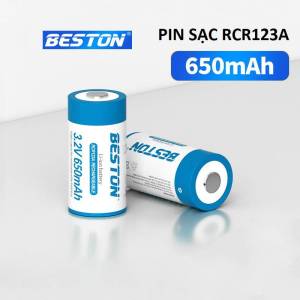Pin sạc RCR123A 16340 BESTON Dung lượng cao 650mAh dùng cho máy ảnh camera thiết bị đo đèn pin ống nhòm