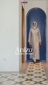 MUTIF | Gamis Mutif Aniza Aloe Olive | Aniza Terracotta | Aniza Dusty Peach | Aniza Tuscany Brown | Gamis Syari | Catton Premium [ORI 100% MuTif]
