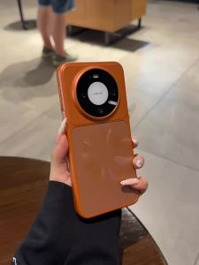 Matte Metallic Orange Magnetic Phone Case CD Pattern Compatible With Huawei Pura Series