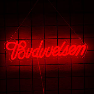 Neon Signs Beer Bar Club Bedroom Budweiser Bud Light Neon Signs for Office Hotel Pub Cafe Birthday Party Man Cave Art Wall decor