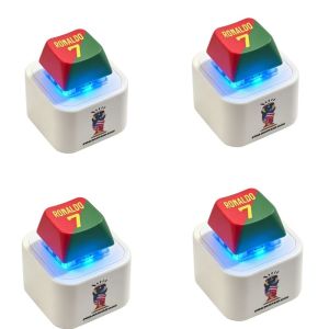 Bandai | New Cristiano Ronaldo Button Sound and Light Stress Relief Keyboard Keychain Ins Prank Gag Creative Gift Anime