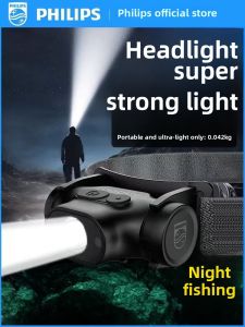 PHILIPS SFL1851 LED Headlamp Sensor Head Flashlight: Ten Types of Lighting, Type-C Rechargeable Headlight for Outdoor Camping and Fishing