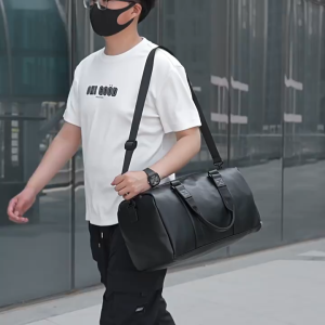 PU Leather Duffel Bag with Shoe Compartment Sling Duffle Bag Travel Bag Beg Balik Kampung Beg Baju Sling Bag (SL-061)