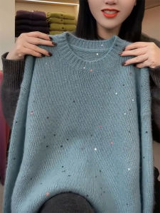 QINGNAER | Casual Slimming Glitter Large Size Korean Style Body Concealing Sweater