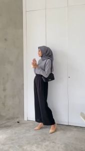 Dostifashion Naura Kulot | Celana Kulot Lurus Kerja Bahan Premium | Celana Formal Pinggang Resleting